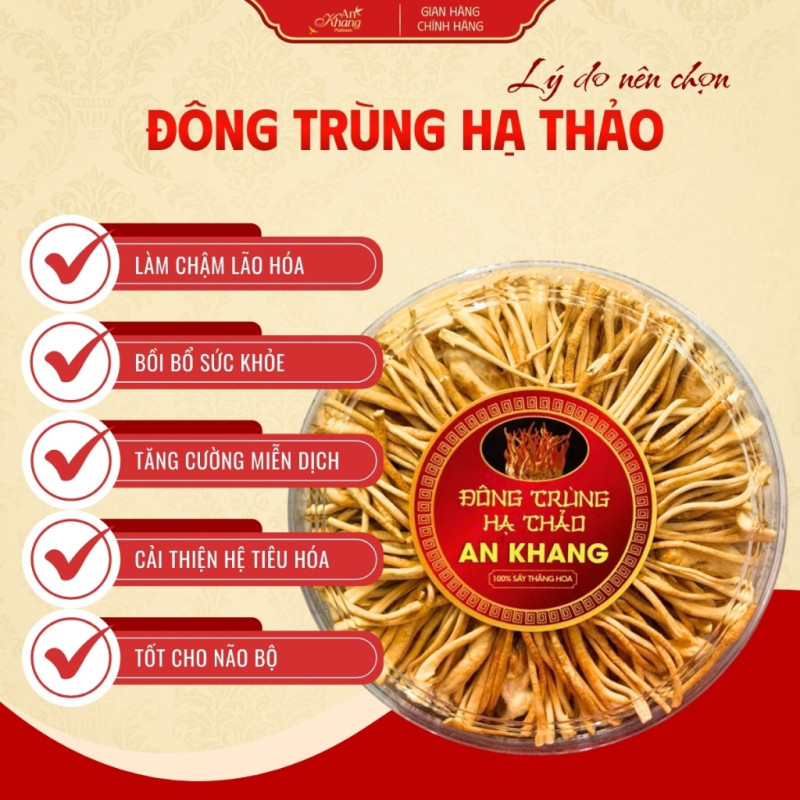 Đông Trùng Hạ Thảo AN KHANG Sấy Thăng Hoa Giữ Trọn Dưỡng Chất Quý Dinh Dưỡng Bồi Bổ Sức Khỏe