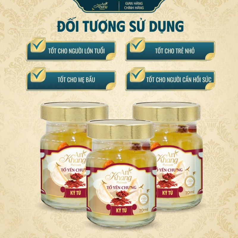 Hũ 70ml Tổ Yến Chưng Kỷ Tử AN KHANG Từ Yến Sào Thiên Nhiên Khánh Hòa Bồi Bổ Sức Khỏe - Hũ 70ml