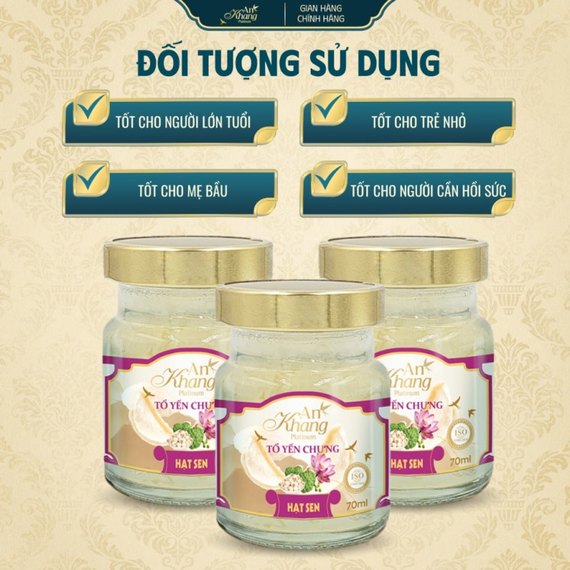Hũ Tổ Yến Chưng Hạt Sen AN KHANG Thơm Ngon Bổ Dưỡng, Khỏe Trong Đẹp Ngoài - Hũ 70ml