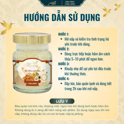 Hũ Tổ Yến Chưng Long Nhãn 70ml AN KHANG Từ Yến Tươi Hỗ Trợ Sức Khỏe, Tăng Sức Đề Kháng