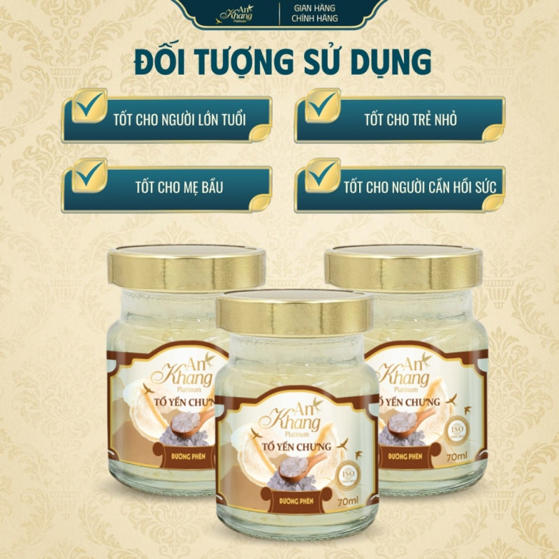 Hũ Yến Chưng Đường Phèn 70ml AN KHANG Từ Yến Sào Khánh Hòa Bồ Dưỡng Cho Cả Gia Đình