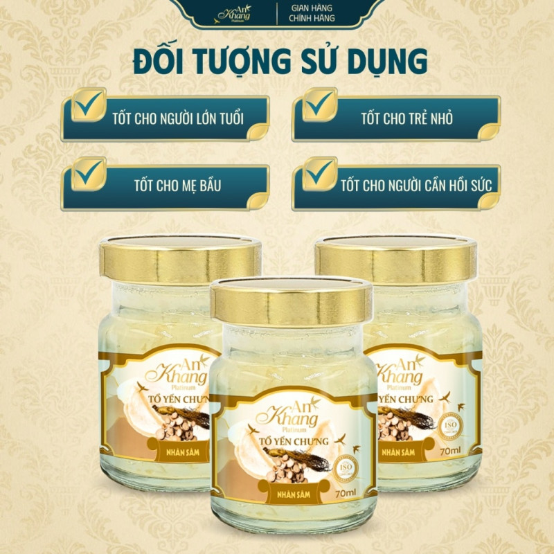 Tổ Yến Chưng Nhân Sâm AN KHANG Bồi Bổ Sức Khỏe, Tăng Sức Đề Kháng, Làm Đẹp Da - Hũ 70ml
