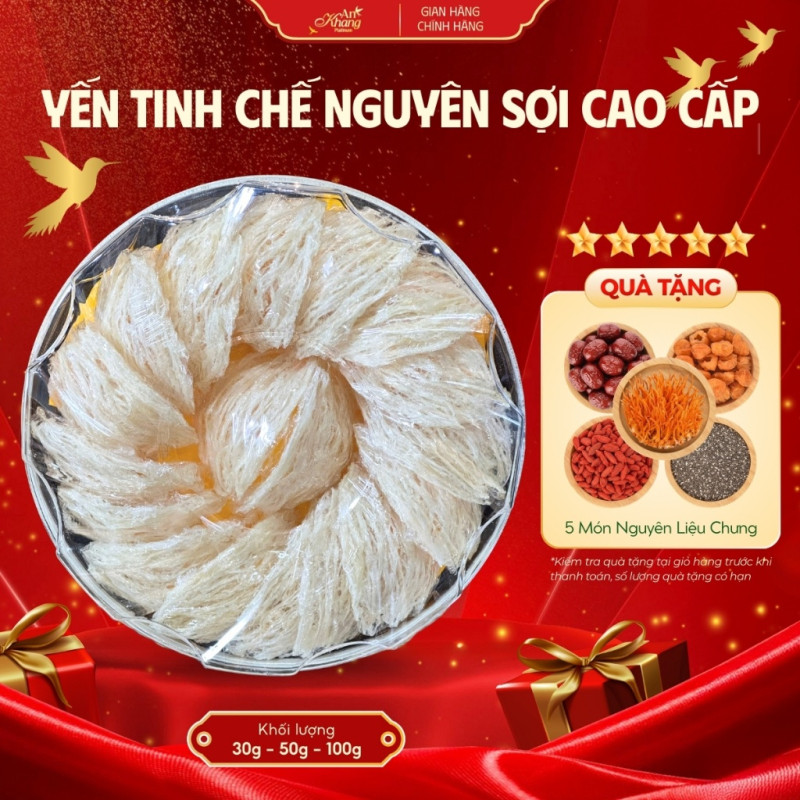 Tổ Yến Nguyên Sợi Tinh Chế Thủ Công Cao Cấp AN KHANG, Yến Sào Khánh Hòa Chính Hãng Chọn Lọc