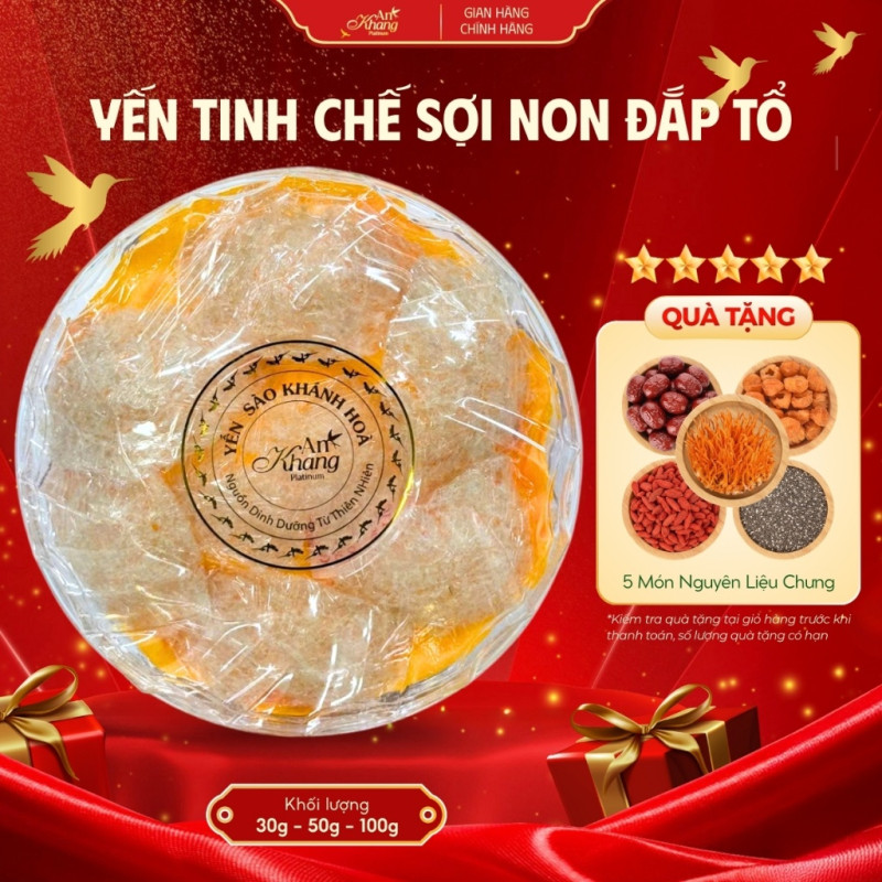 Yến Sào Khánh Hòa Tinh Chế Sợi Non Đắp Tổ AN KHANG Từ Yến Tự Nhiên Giàu Dinh Dưỡng Quà Tặng Sức Khỏe
