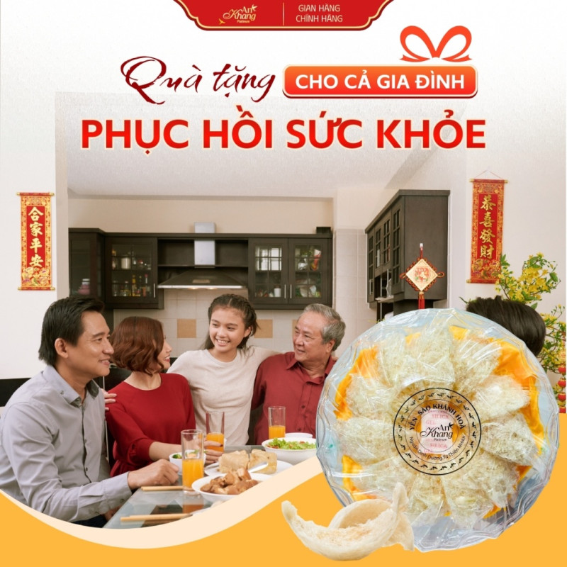 Yến Sào Khánh Hòa Tinh Chế Sợi Rối Phủ Chân AN KHANG, Yến Tinh Chế Thủ Công Tặng Set Chưng Bổ Dưỡng
